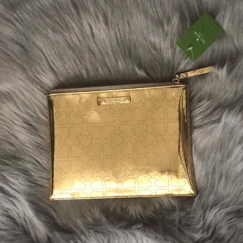 Kate Spade Gold Large Pouch - Picture 1 of 3
